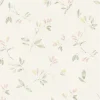วอลเปเปอร์ลายดอกไม้ สีชมพู-เหลือง พื้นสีขาว No.10318-1
