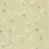 วอลเปเปอร์ลายดอกไม้ สีเทา-ครีม พื้นสีเขียวขี้ม้าอ่อน No.10318-4