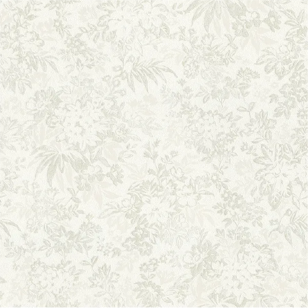 วอลเปเปอร์ลายดอกไม้ สีเงินพื้นสีขาว No.10320-1