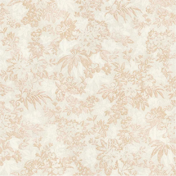 วอลเปเปอร์ลายดอกไม้ สีชมพูอมน้ำตาล สีพื้นน้ำตาลอ่อน No.10320-2