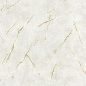 วอลเปเปอร์ลายหินอ่อน สีเทาอ่อนแทรกเส้นสีทองขาว No.10323-1
