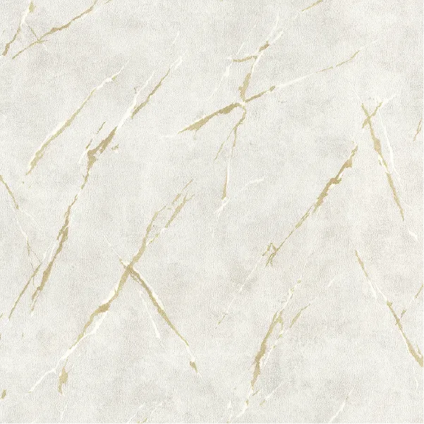 วอลเปเปอร์ลายหินอ่อน สีเทาอ่อนแทรกเส้นสีทองขาว No.10323-1