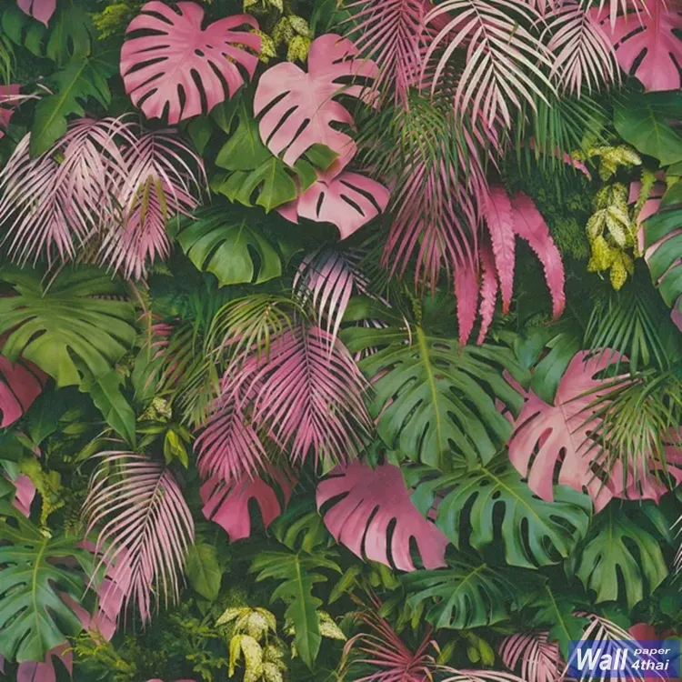 วอลเปเปอร์ติดผนังลายใบไม้ Tropical