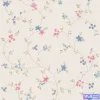 วอลเปเปอร์ลายดอกไม้สีชมพูฟ้า พื้นสีครีม