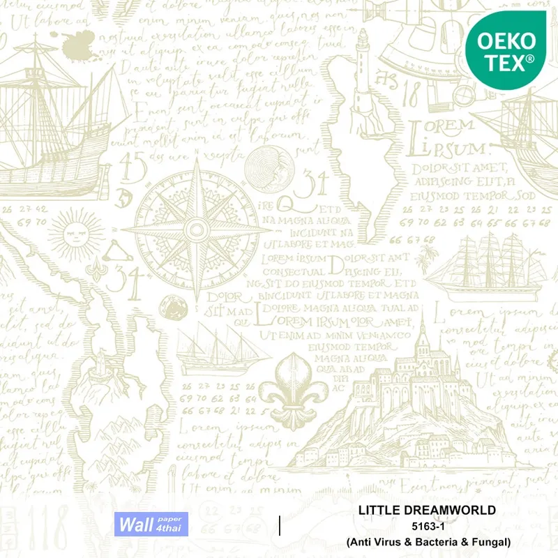วอลเปเปอร์ห้องเด็ก ลายแผนที่ No.5163-1