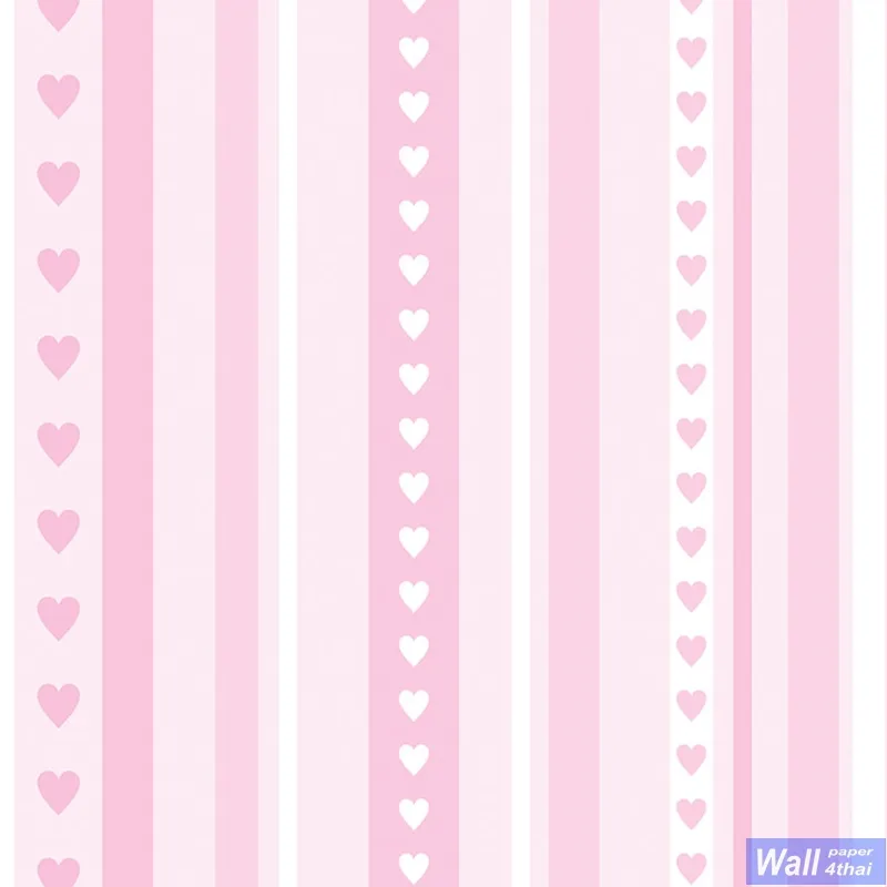 วอลเปเปอร์ลายน่ารัก ลายทางสีชมพูขาว No.58117
