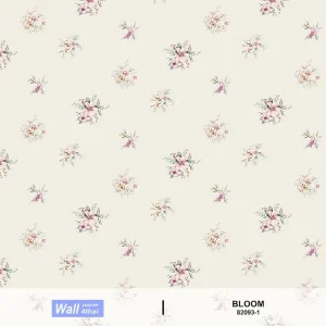 วอลเปเปอร์ลายดอกไม้สีม่วง พื้นสีขาว No.82093-1