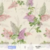 วอลเปเปอร์ลายดอกไม้สีโอรสชมพู พื้นสีเทาอ่อน No.82099-1