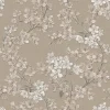 วอลเปเปอร์ลายดอกไม้สีน้ำตาล พื้นสีเทา SV1004-3
