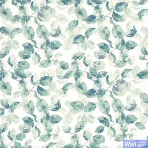 วอลเปเปอร์ลายใบไม้ สีเขียวพื้นสีครีม No.88556-3