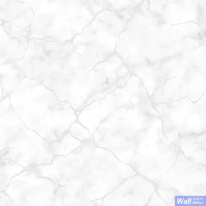 วอลเปเปอร์ลายหินอ่อน สีขาวเทาอ่อนแทรกเส้นสีเงิน