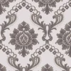 วอลเปเปอร์ลายหลุยส์ พื้นสีขาว ลายสีเทาม่วง มีกลิตเตอร์ No.AW27-2