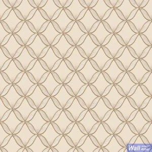 วอลเปเปอร์ลายกราฟฟิคตาข่าย สีน้ำตาลครีม เทกเจอร์ลายผ้า No.FT221222