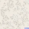 วอลเปเปอร์ติดผนังลายดอกไม้ พื้นหลังสีเทาน้ำตาล เทกเจอร์ผ้าปัก No.GR322201