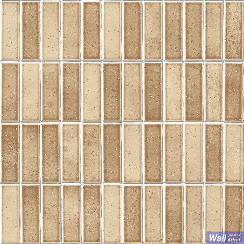 วอลเปเปอร์ลายกระเบื้อง สีน้ำตาลคีรม (เท็กเจอร์เงา) No.WT1810-2