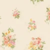 วอลเปเปอร์ลายดอกไม้สีส้มโอรส พื้นสีน้ำตาลอ่อน No.70506-3