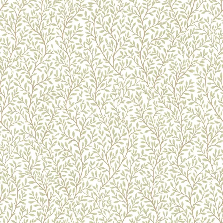 วอลเปเปอร์ลายดอกไม้ ใบไม้มินิมอลสีเขียว No.8365