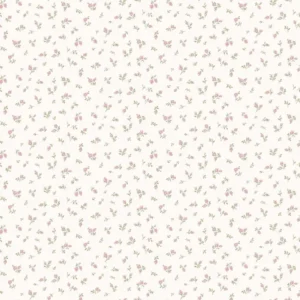 วอลเปเปอร์ลายดอกไม้เล็ก สีชมพูพื้นสีขาว No.84061