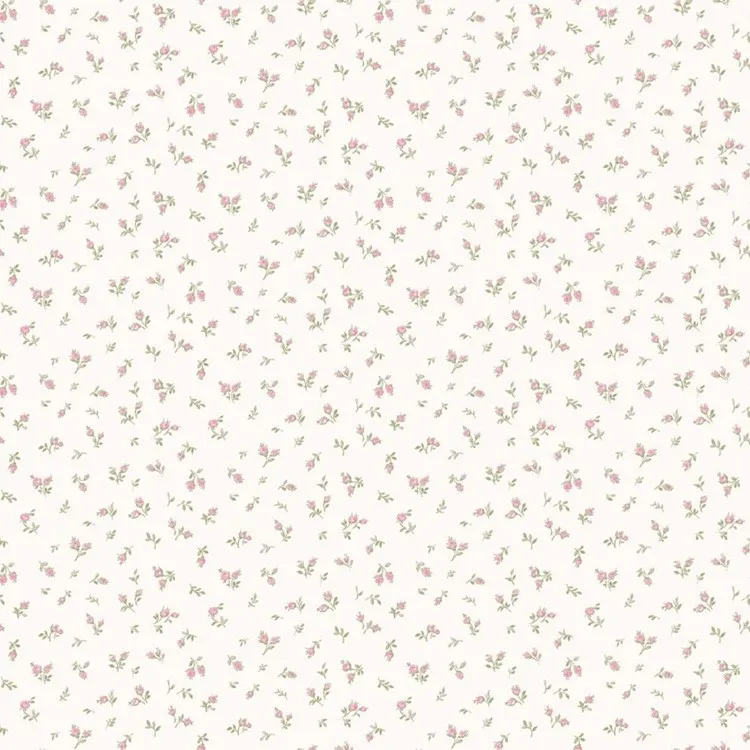 วอลเปเปอร์ลายดอกไม้เล็ก สีชมพูพื้นสีขาว No.84061