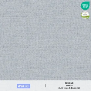 วอลเปเปอร์สีพื้นฟ้า กลิตเตอร์เงิน เท็กเจอร์ผ้าทวิต No.88680-4
