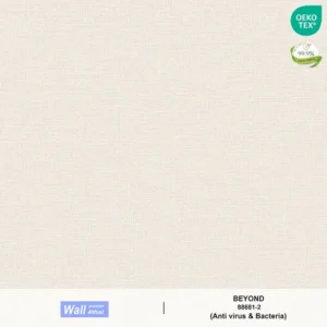 วอลเปเปอร์สีพื้นขาว มีกลิตเตอร์สีเงิน เท็กเจอร์ผ้า No.88681-2