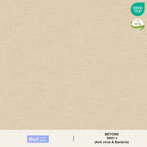 วอลเปเปอร์สีพื้นน้ำตาล มีกลิตเตอร์สีเงิน เท็กเจอร์ผ้า No.88681-4