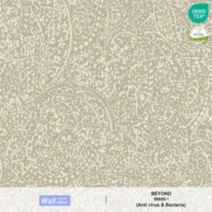 วอลเปเปอร์สไตล์คลาสสิควินเทจ เท็กเจอร์ผ้า สีน้ำตาลทอง No.88688-1