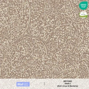 วอลเปเปอร์สไตล์คลาสสิควินเทจ เท็กเจอร์ผ้า สีแดงม่วงปนทอง No.88688-2