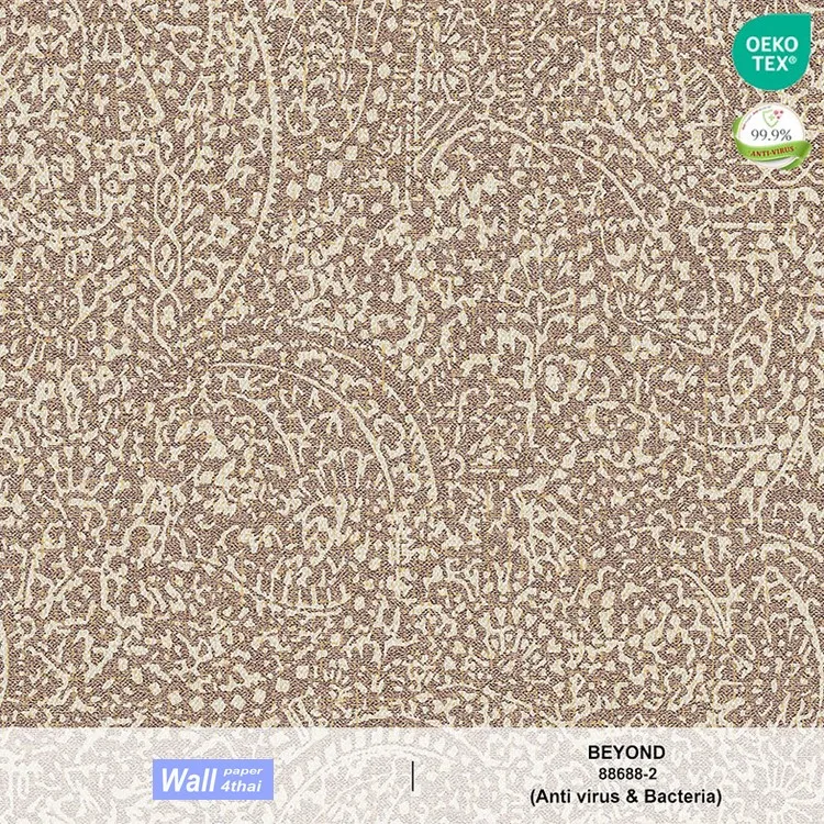 วอลเปเปอร์สไตล์คลาสสิควินเทจ เท็กเจอร์ผ้า สีแดงม่วงปนทอง No.88688-2