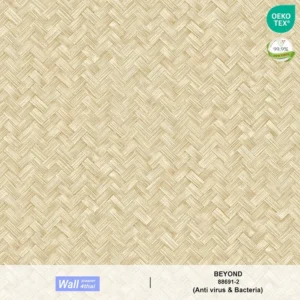 วอลเปเปอร์ลายไม้ไผ่สาน สีครีม No.88691-2
