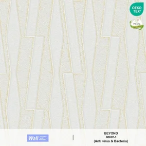 วอลเปเปอร์สไตล์โมเดิร์นมินิมอล พื้นสีเทาอ่อน ลายสีทองบาง No.88692-1