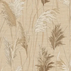 วอลเปเปอร์ลายดอกหญ้า สีน้ำตาล No.SV1007-2
